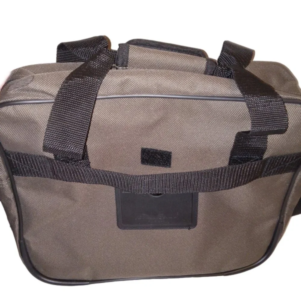 Eddie Bauer Juniper Green Canvas Travel Messenger Luggage Bag EUC